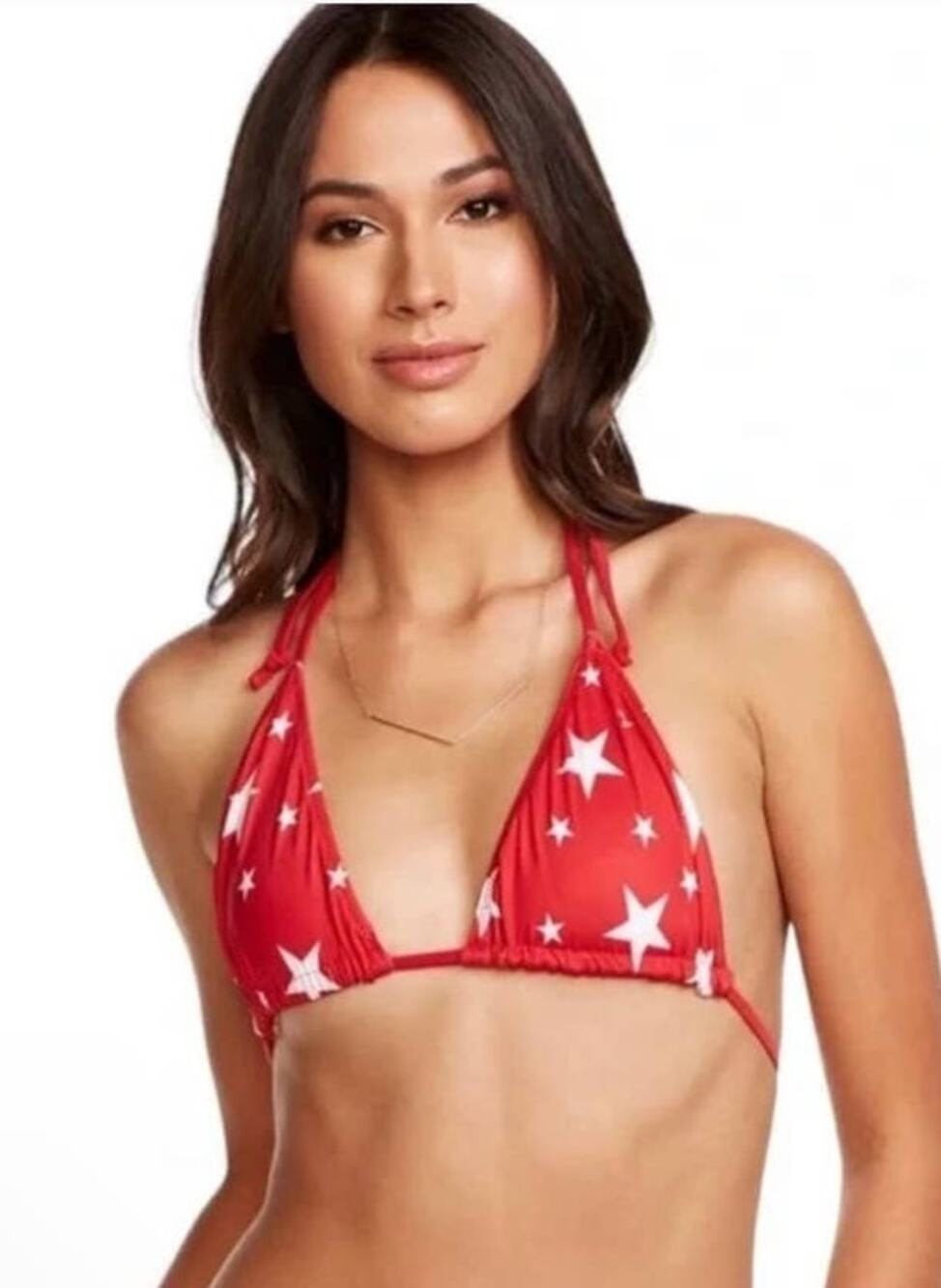 Chaser Starry Red and White Triangle Bikini Top - M